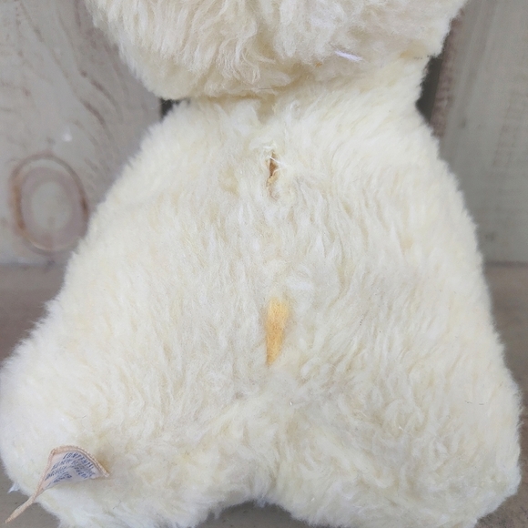 Vintage 1976 Animal Fair Yellow & White Elephant 10" Plush Chime Rattle RARE - Picture 10 of 11